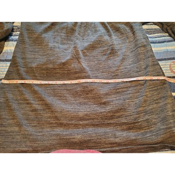 Win Win Boho Black/Gray Tunic Sweater with Crochet Lace Bell Sleeves Size L - Picture 9 of 12